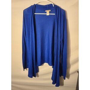 Ultra Teeze Womens Bright Blue Open Front Cardigan Sweater Plus Size 1X Long